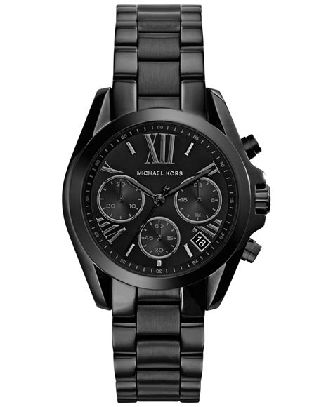 michael kors black chronograph one subdial leather strap|Timeless And Classic: Women’s Leather Watches .